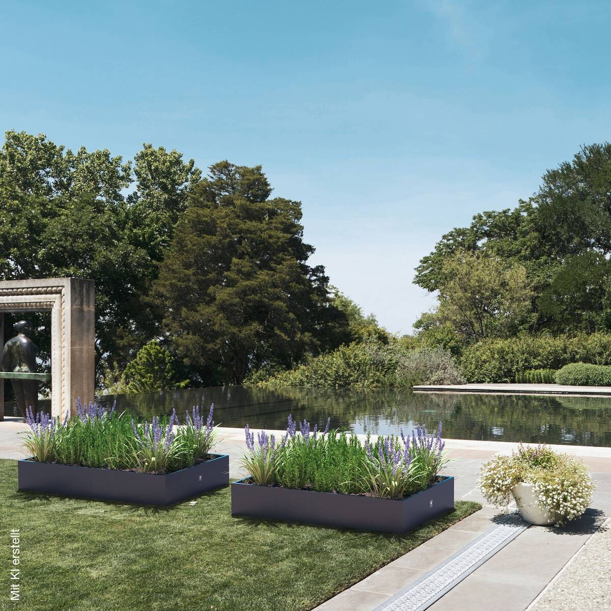 Herstera Garden Pflanzkasten anthrazit Metall B/H/L: ca. 25x100x150 cm