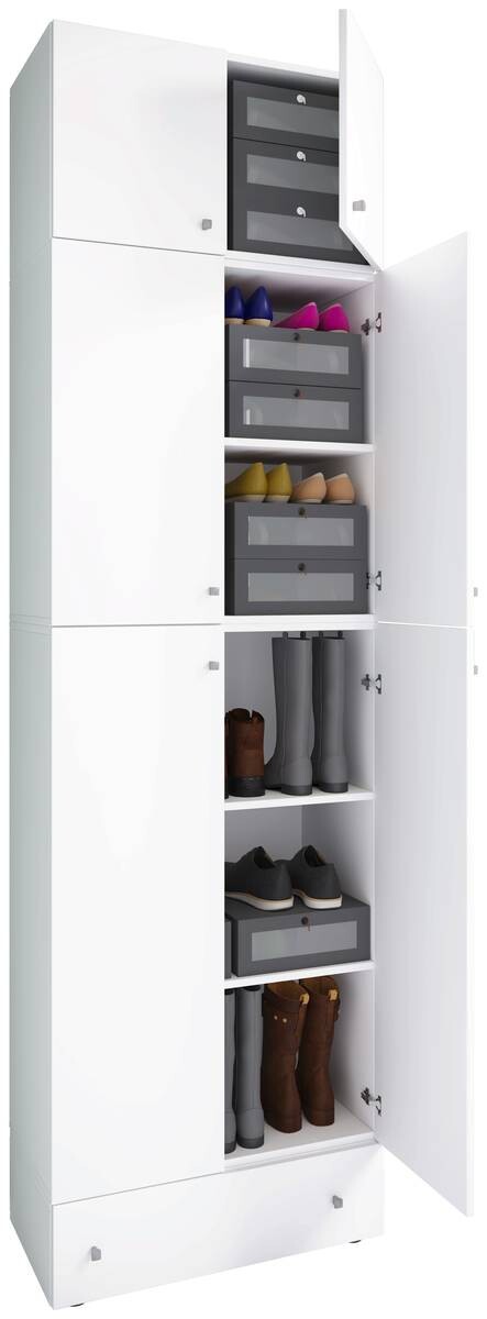 Schuhschrank Lona weiß B/H/T: ca. 70x240x39 cm