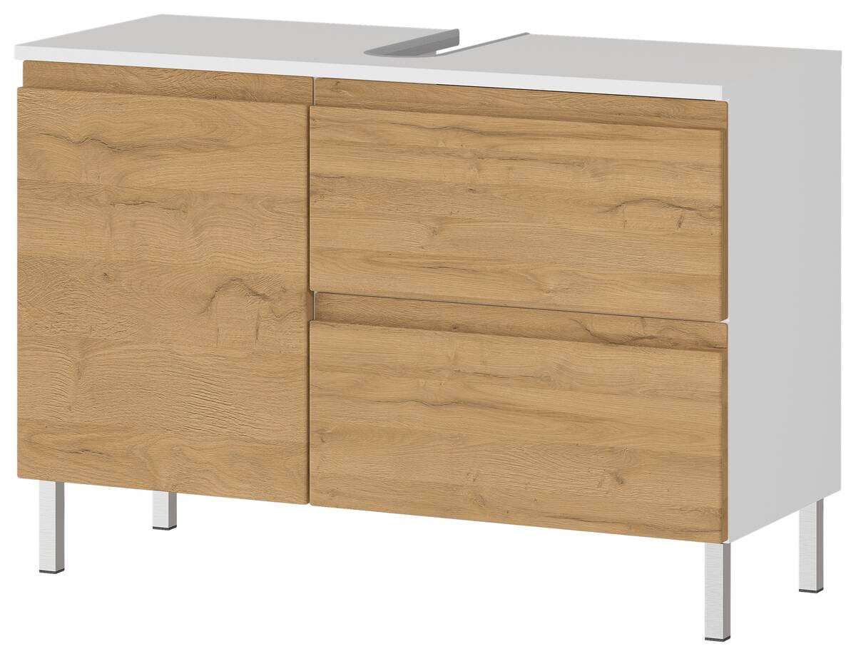 Waschbeckenunterschrank 4331-559 weiß Eiche Grand-Son Nachbildung B/H/T: ca. 80x56x34 cm