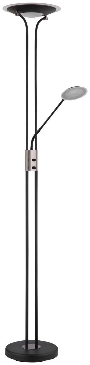 GLOBO Stehlampe mattschwarz Chrom Satiniert Glas Metall H/D: ca. 180x30 cm 2 Brennstellen