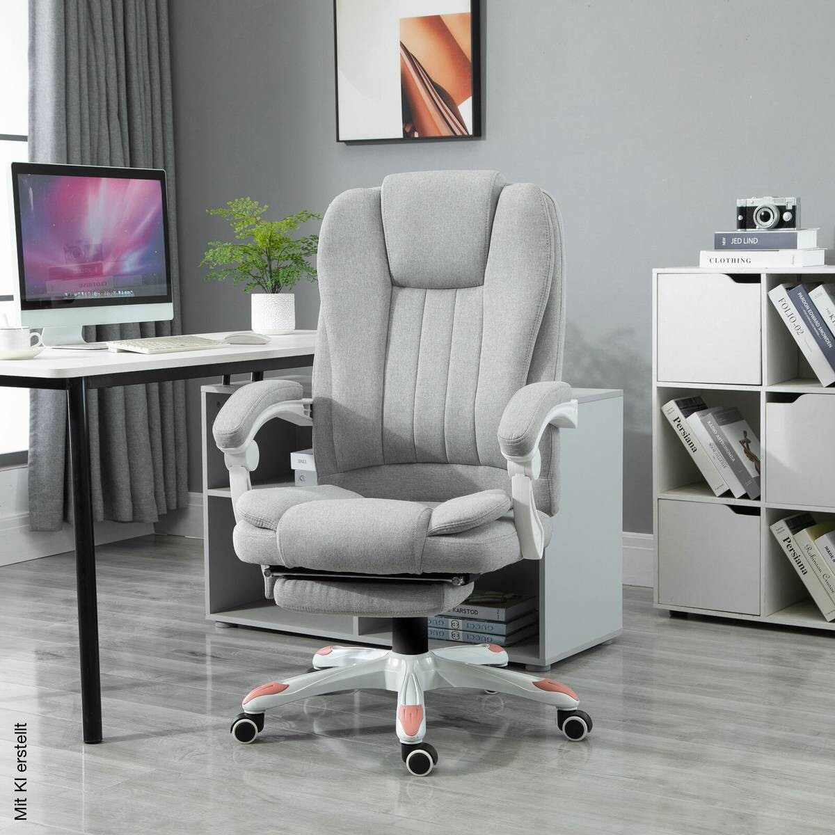 Vinsetto Massagestuhl MH921-272 grau Polyester-Mischgewebe Schaumstoff Nylon B/H/L: ca. 66x115x63 cm