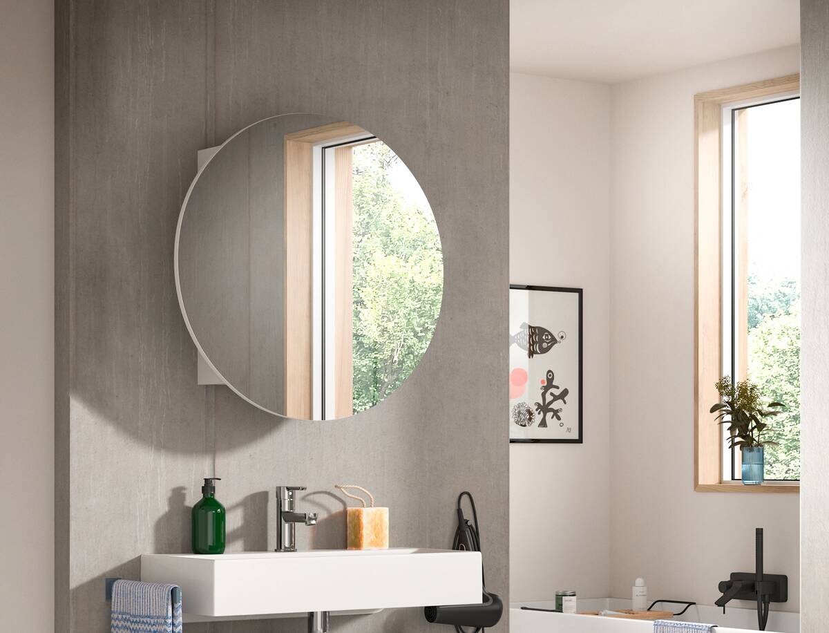 Spiegelschrank Riff weiß B/H/T: ca. 70x70x18 cm