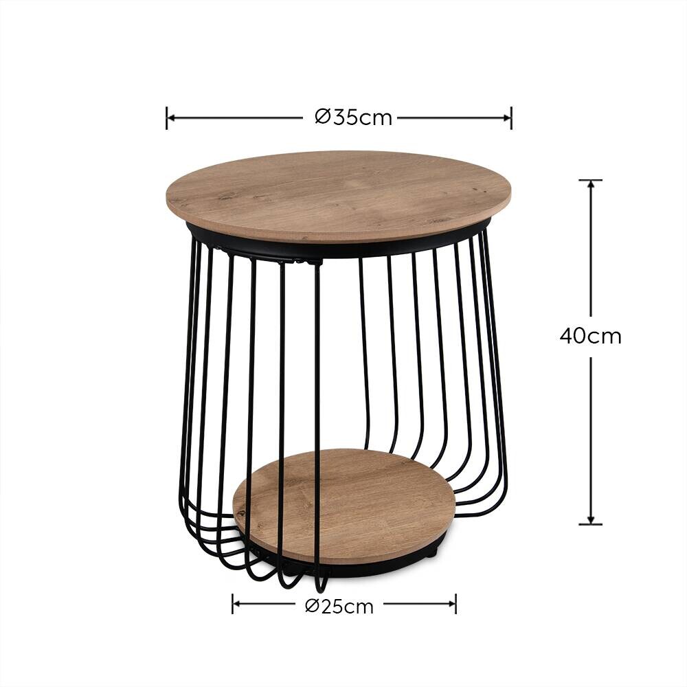 Couchtisch Arkali, 2er-Set Eiche Artisan Nachbildung H/D: ca. 50x50 cm