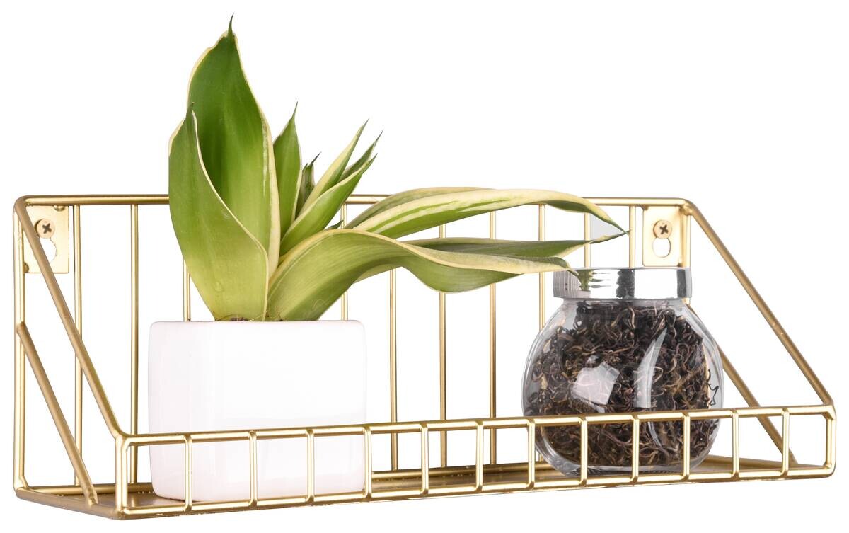 Wandregal Wandregal gold Optik Metall B/H/T: ca. 30x11x11 cm