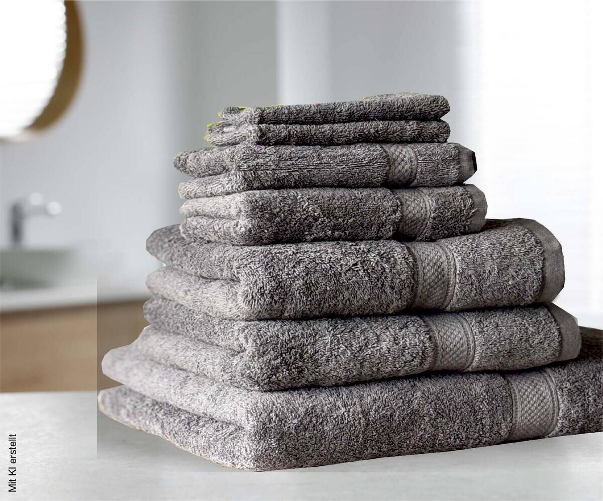 Frottierset grau Baumwolle B/L: ca. 70x140 cm