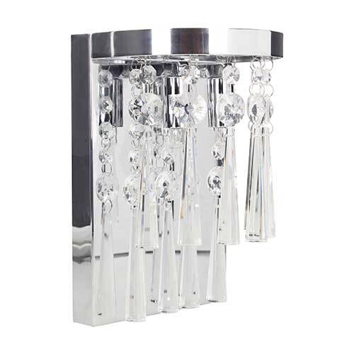 SPOT Light Wandleuchte Luxoria Chrom transparent Metall Klarglas B/H/T: ca. 16x23x13 cm G9