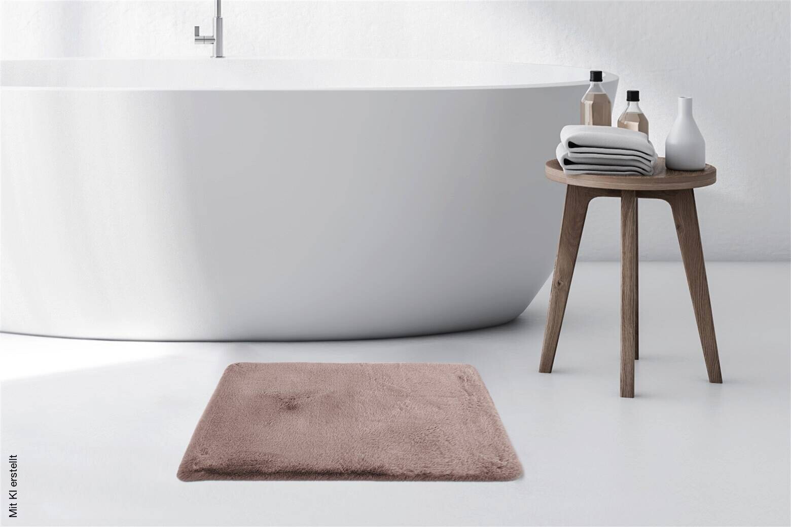 Kayoom Hochflorteppich Badematte Rabbit 525 rosa B/H/L: ca. 65x3,5x100 cm