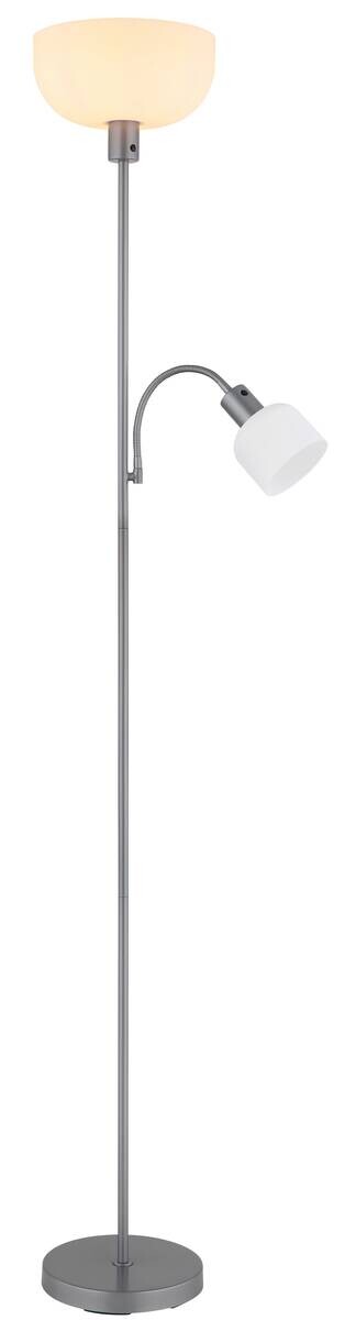 GLOBO Stehleuchte HINTON silber Kunststoff Metall H/D: ca. 178,7x26 cm E27 1 Brennstellen