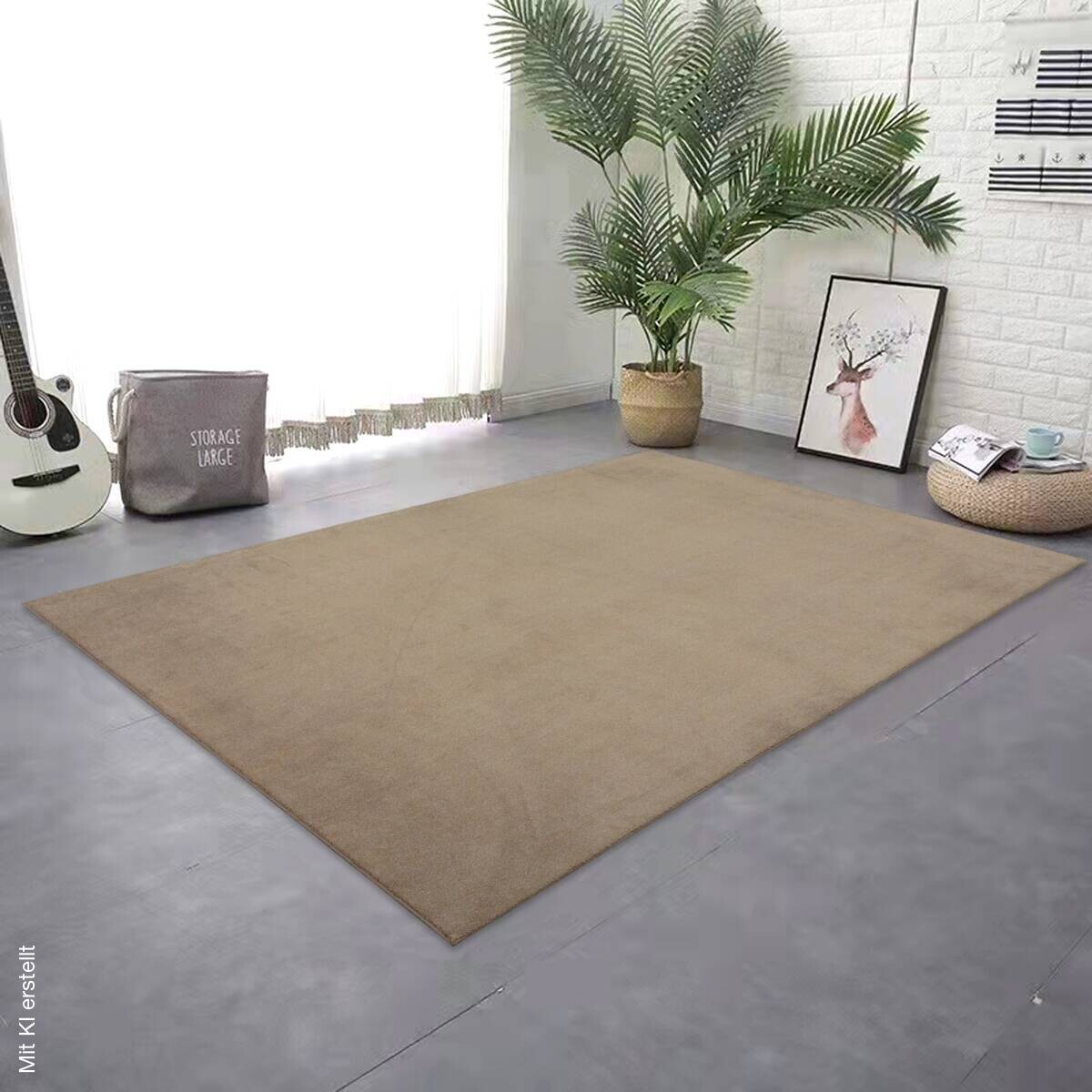 Teppich Flanell taupe B/L: ca. 120x160 cm
