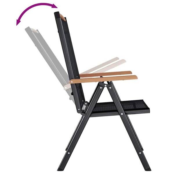 vidaXL Klappstuhl schwarz Textilene B/H/L: ca. 65x109x58 cm