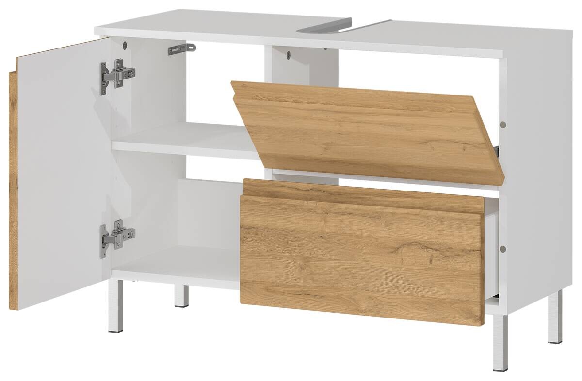 Waschbeckenunterschrank 4331-559 weiß Eiche Grand-Son Nachbildung B/H/T: ca. 80x56x34 cm