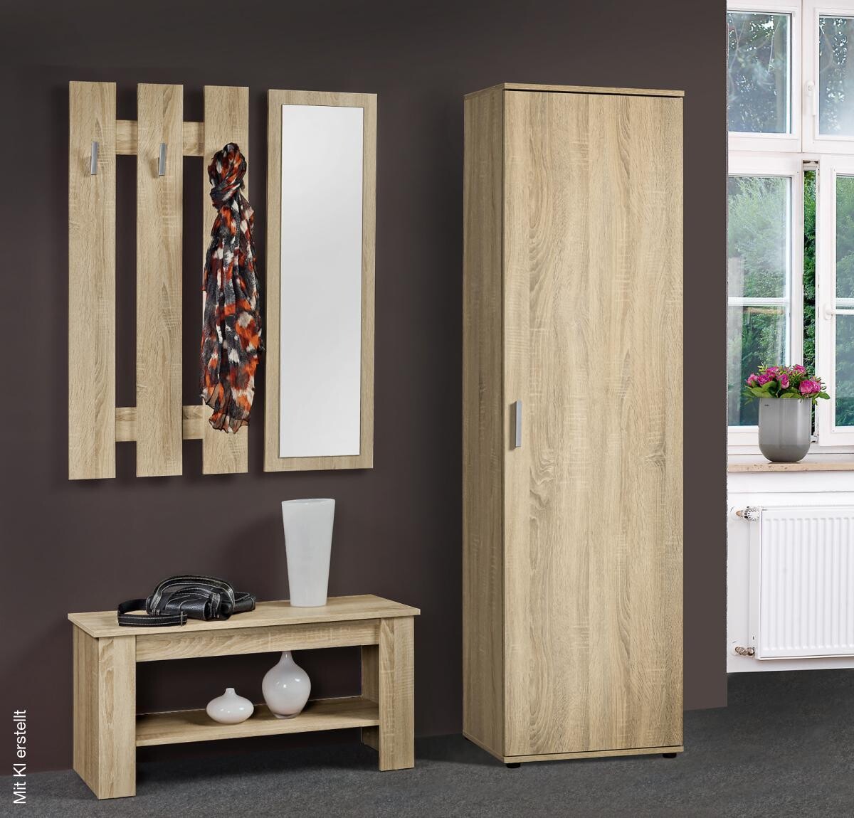 Garderobenset Lupo Eiche Sonoma Nachbildung B/H/T: ca. 90x154x33 cm