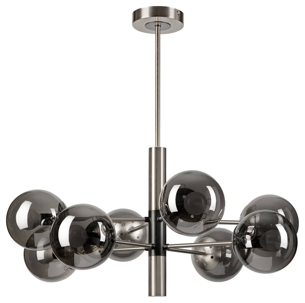 Lamkur Deckenleuchte Chrom Stahl Glas B/H/L: ca. 66x68x66 cm E14 8 Brennstellen