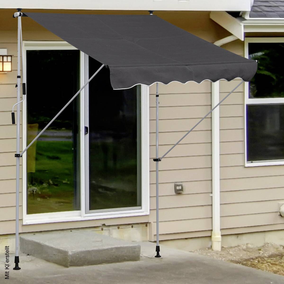 Outsunny Klemm-Markise grau B/L: ca. 200x150 cm