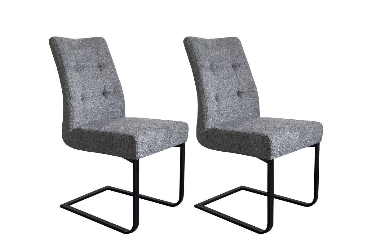 Stuhl MARLEN-XXL 2er-Set dunkelgrau B/H/T: ca. 47x95,5x62 cm