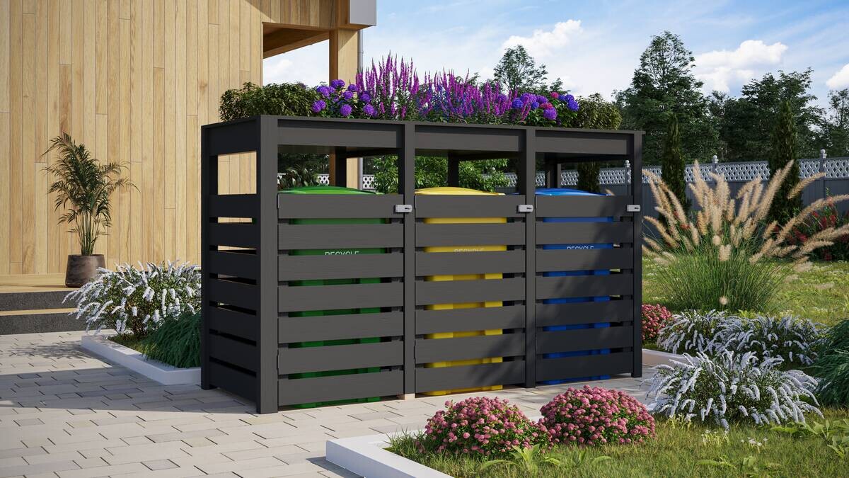 Karibu Gartenhaus anthrazit B/H/T: ca. 238x143x88 cm