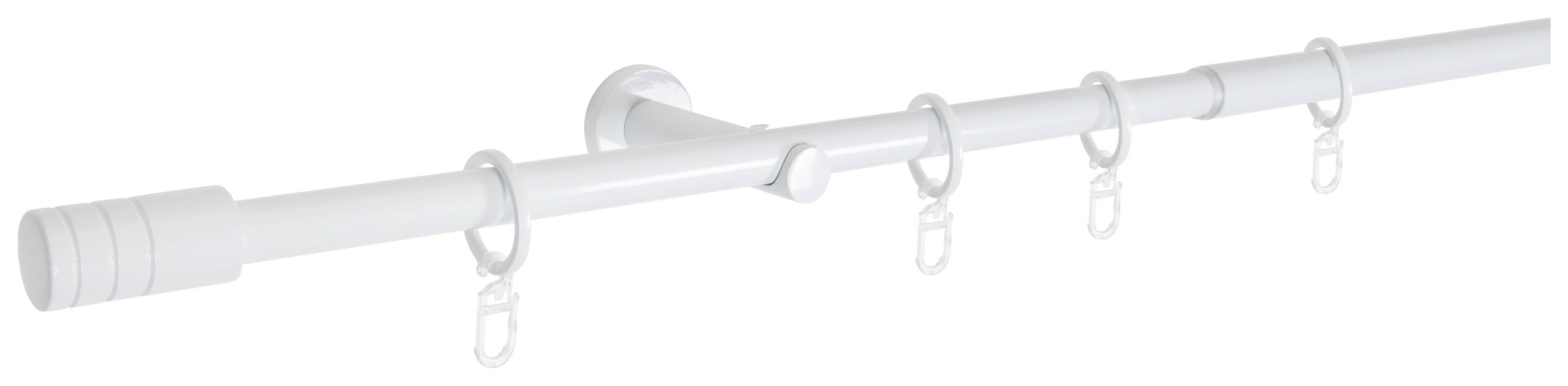 Gardinenstange weiß Aluminium ausziehbar von ca. 160 bis 280 cm 1.0 Läufe