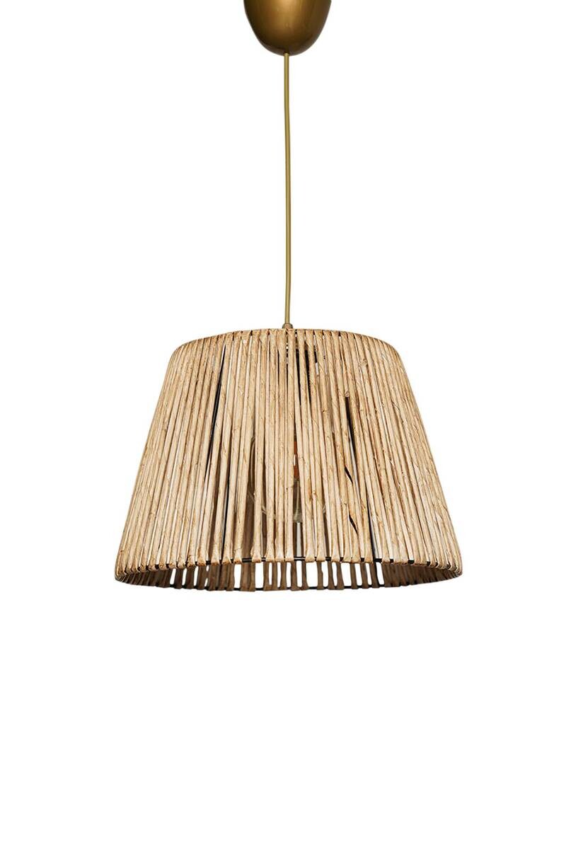 Opviq Pendelleuchte natur B/H/T/L/D: ca. 30x70x30x30x30 cm E27 1 Brennstellen