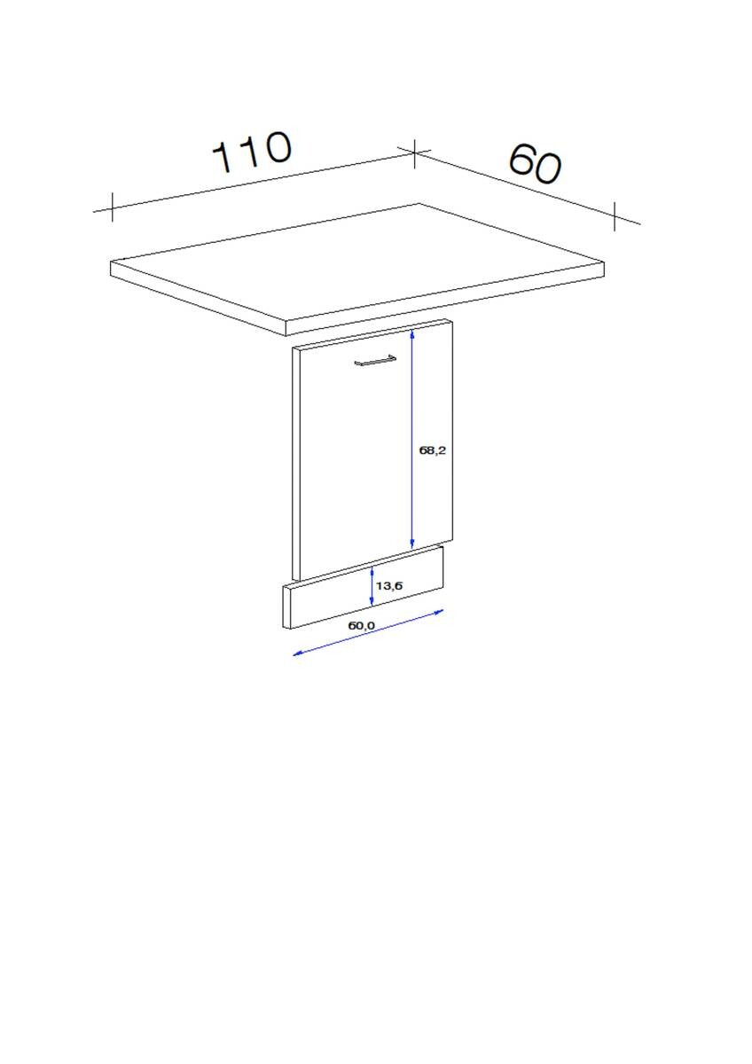 Geschirrspüler- Frontset Samoa weiß Eiche Nachbildung B/H/T: ca. 110x85x60 cm