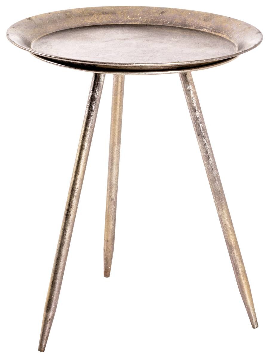 Beistelltisch bronze lackiert Optik Metall H/D: ca. 47x38 cm