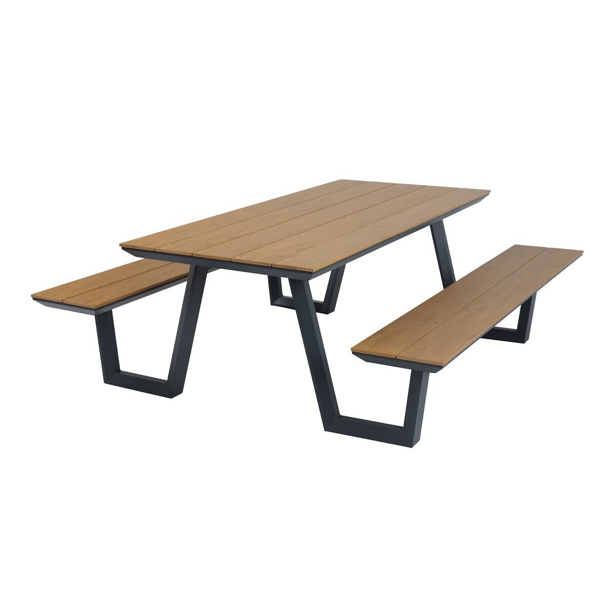 AXI Outdoor Living Picknicktisch Nori braun Metall B/H/L: ca. 190x75x200 cm