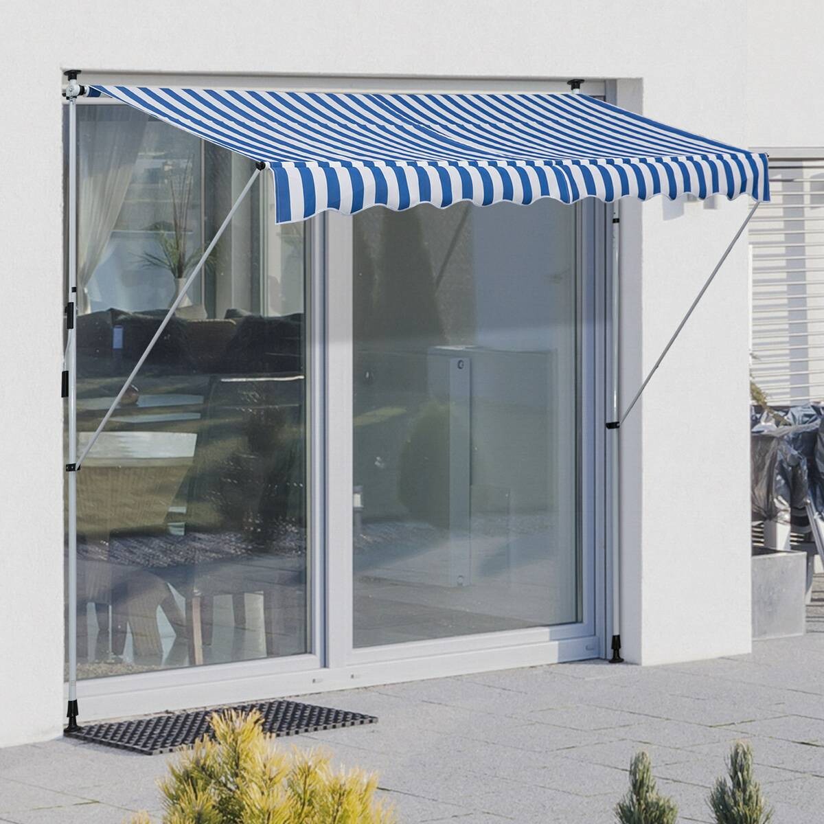 Outsunny Klemm-Markise blau B/H/L: ca. 300x280x150 cm