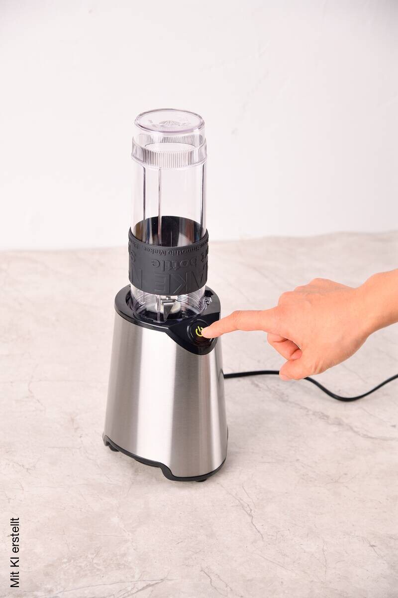 BERGNER Standmixer BG-51027-BK silber Kunststoff Silikon B/H/L: ca. 12x35x14 cm