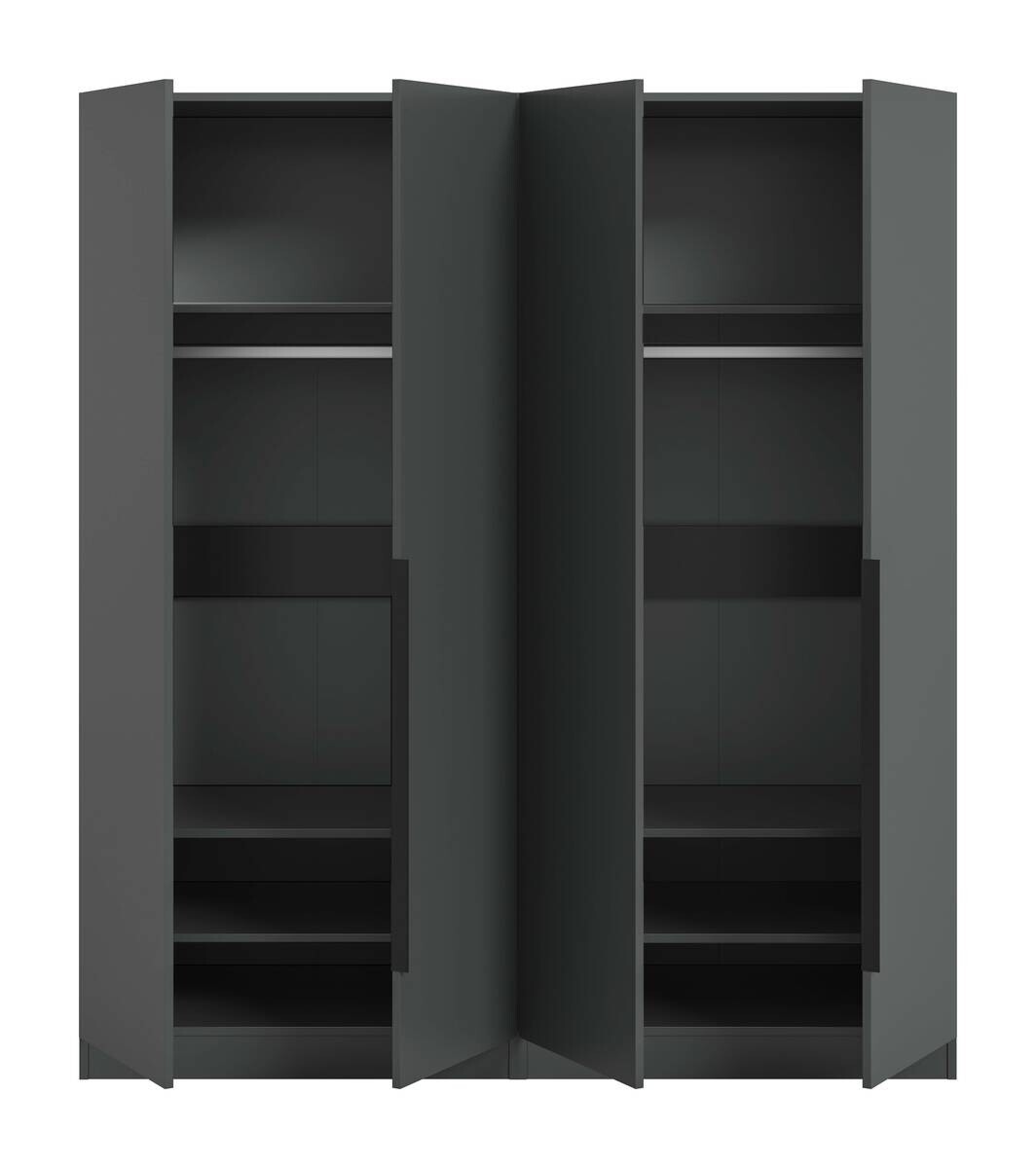 Kleiderschrank KOPENHAGEN anthrazit B/H/T: ca. 160x181x52 cm