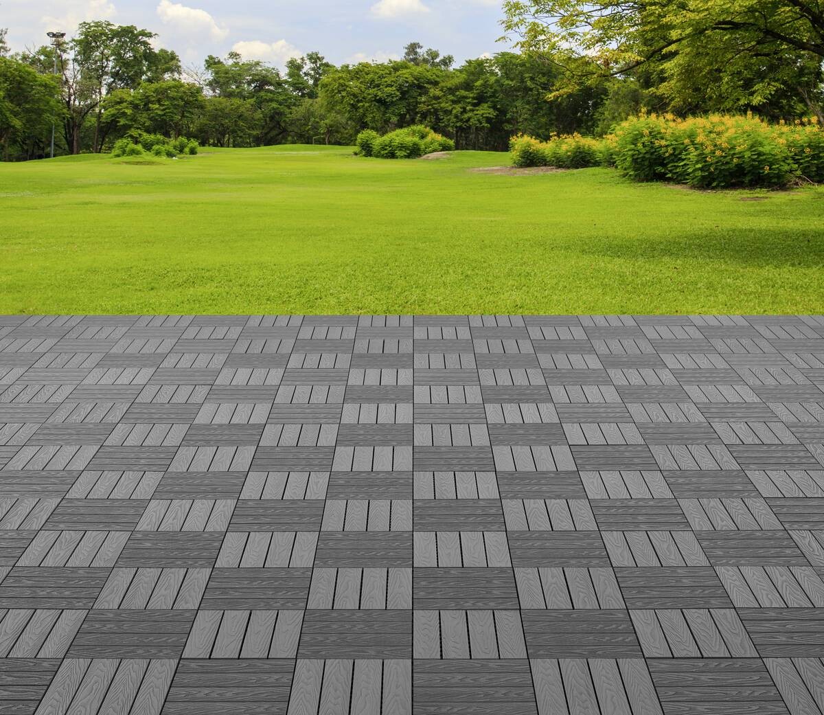 POCOline Terrassenfliese WPC, 6 Stück im Paket grau B/L: ca. 30x30 cm