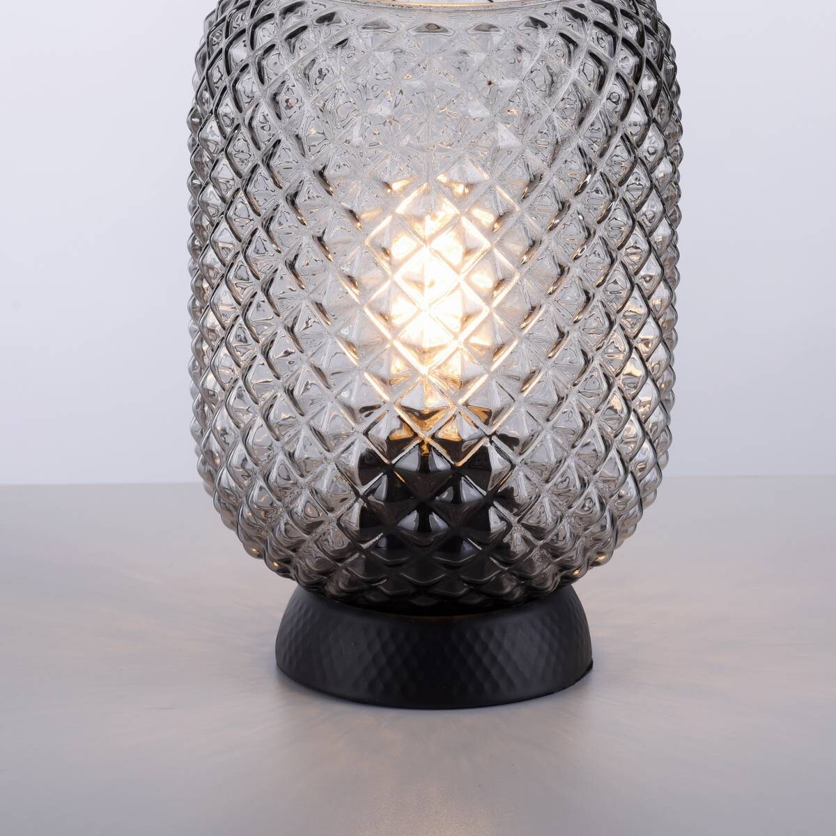 Just Light Tischleuchte 14906-18 schwarz Rauchglas H/D: ca. 23x15 cm E27 1 Brennstellen