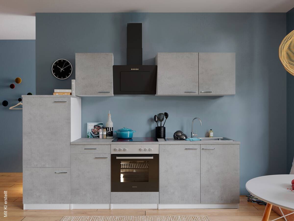 Respekta Küchenblock Malia Beton Optik B/H/T: ca. 270x200x60 cm