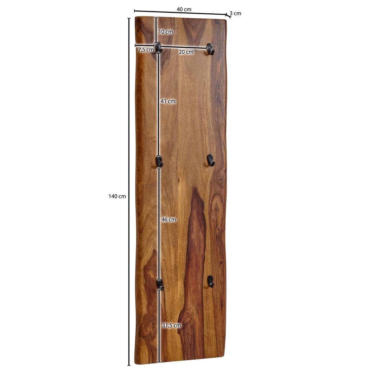 Wandgarderobe rosenholz Nachbildung B/H/T: ca. 40x140x7 cm