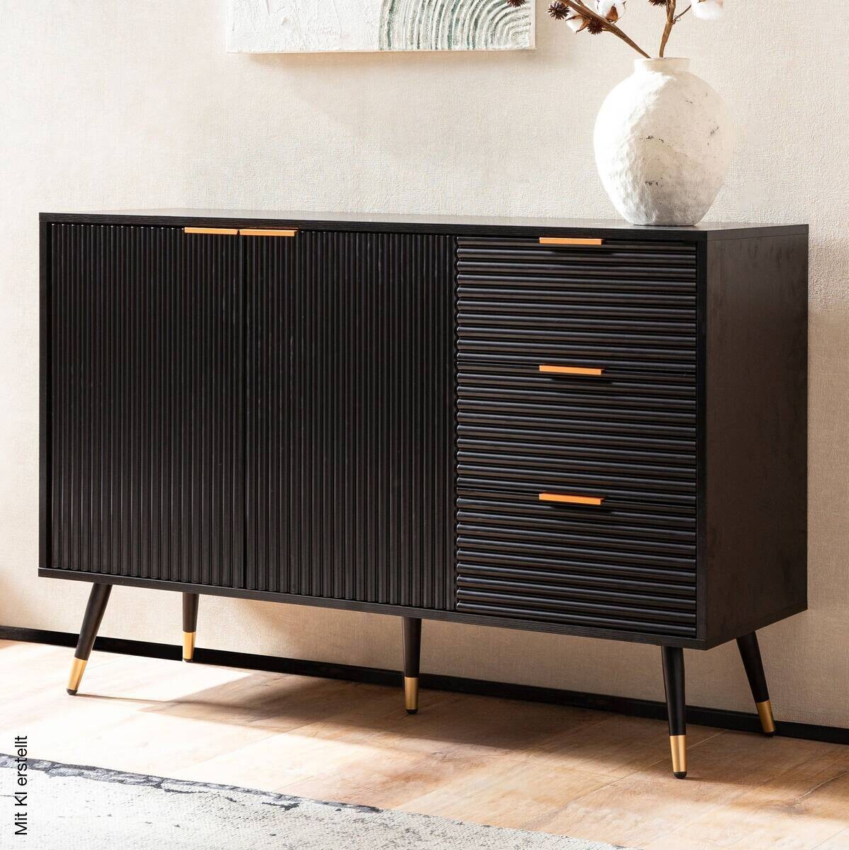 Sideboard schwarz B/H/T: ca. 120x80x40 cm