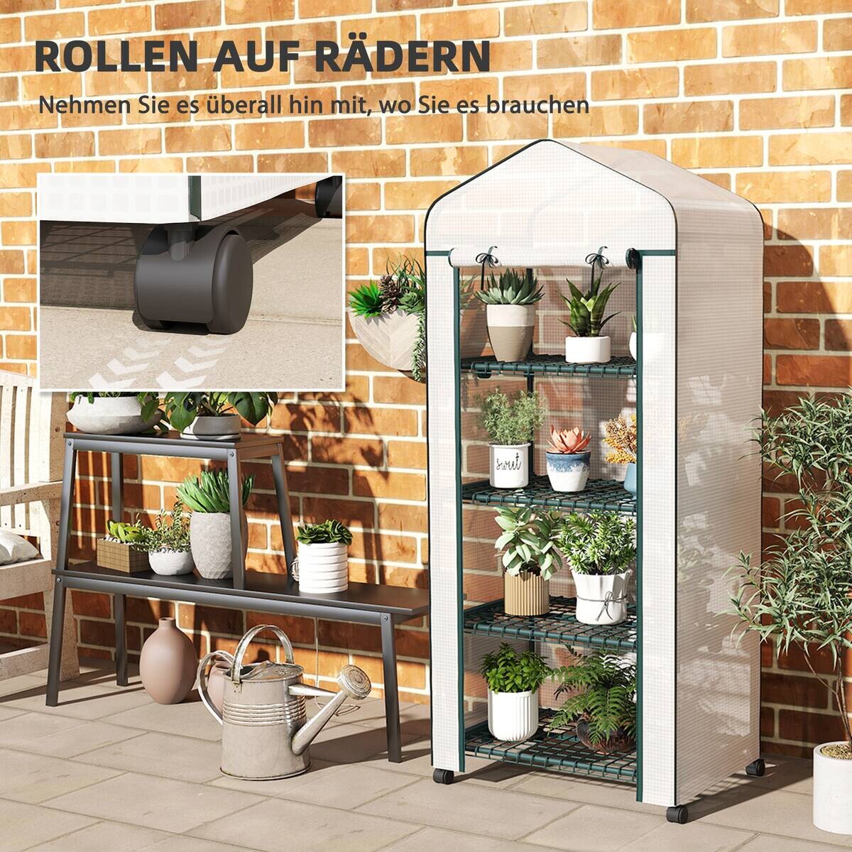 Outsunny Foliengewächshaus B/H/L: ca. 50x165x69 cm