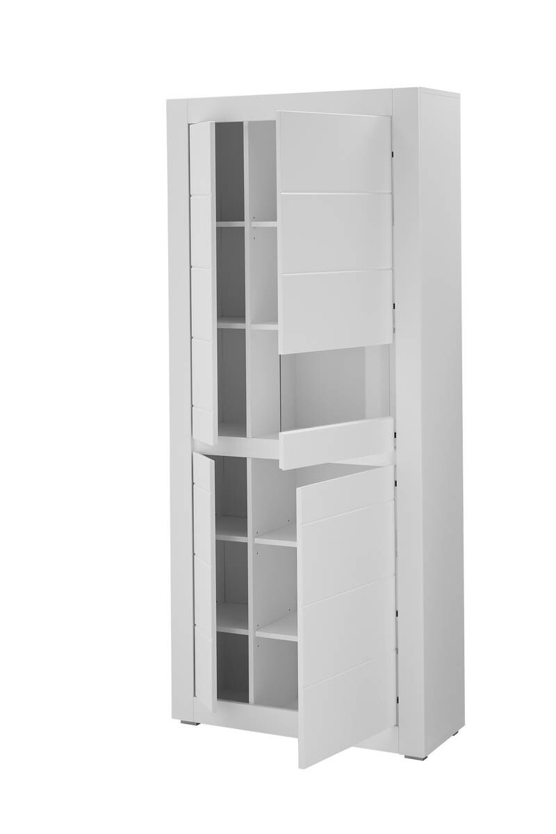 Vitrine Chester weiß matt B/H/T: ca. 85x198x35 cm