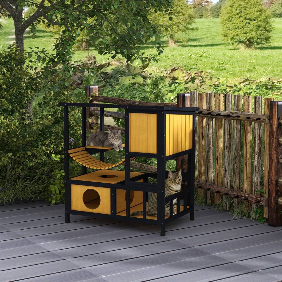 PawHut Katzen-Zubehör schwarz Polypropylen B/H/L: ca. 60x84,5x88 cm