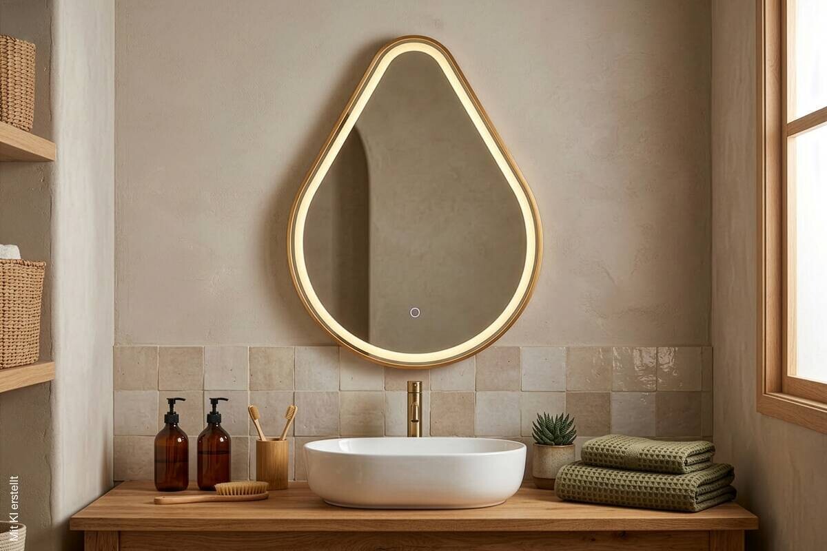 LED-Spiegel Frederike gold B/L: ca. 80x60 cm