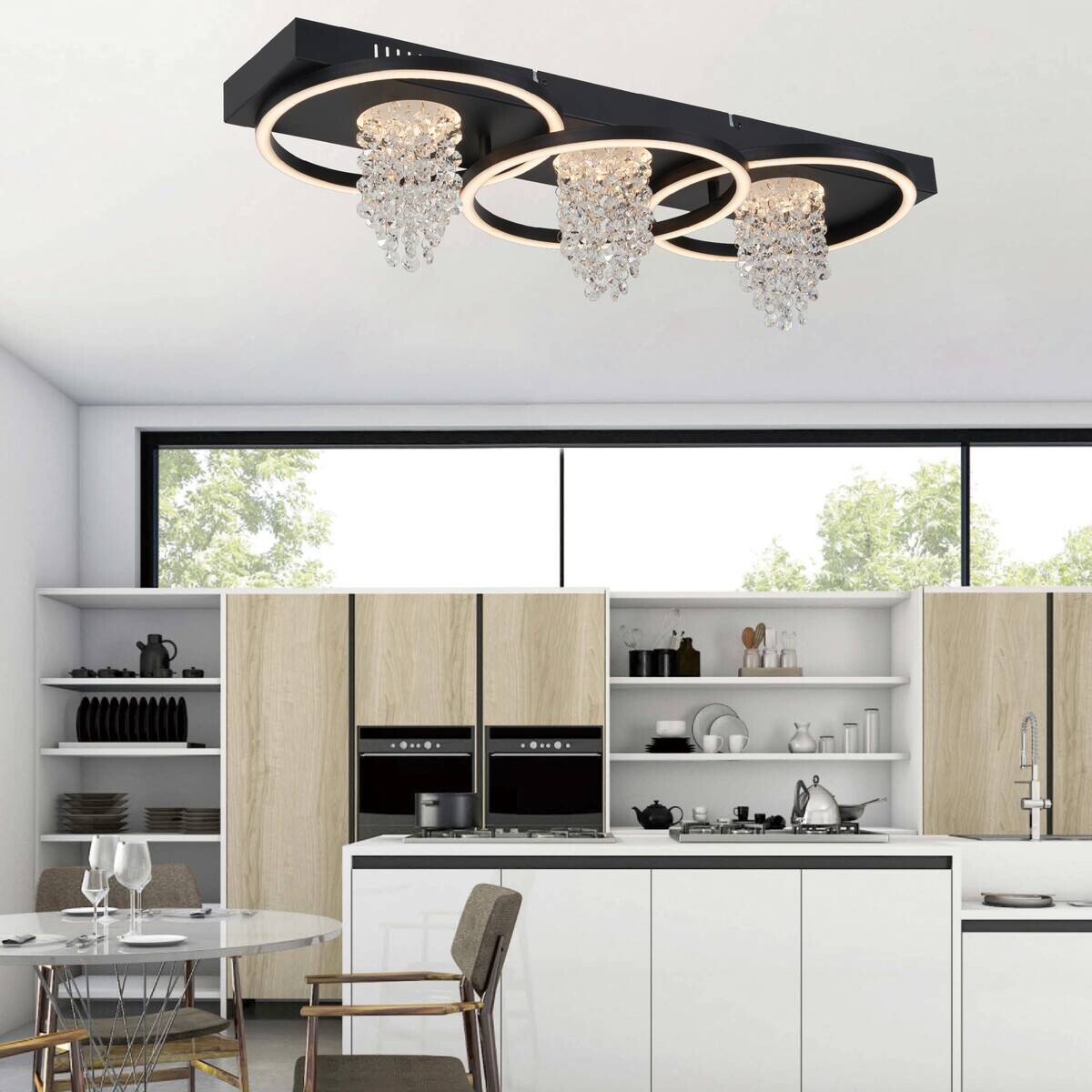 POCOline LED-Deckenleuchte Till mattschwarz Metall B/H/L: ca. 25x12x65 cm