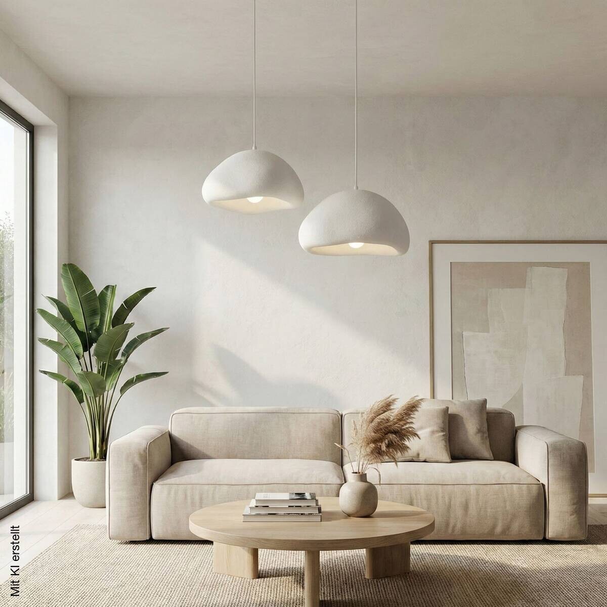 Opviq Pendelleuchte weiß B/H/T: ca. 74x115x74 cm E27 2 Brennstellen