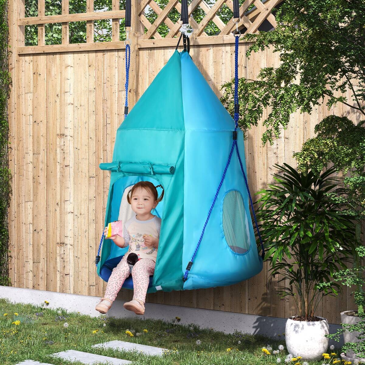Outsunny Schaukel blau B/H/L: ca. 100x100x150 cm