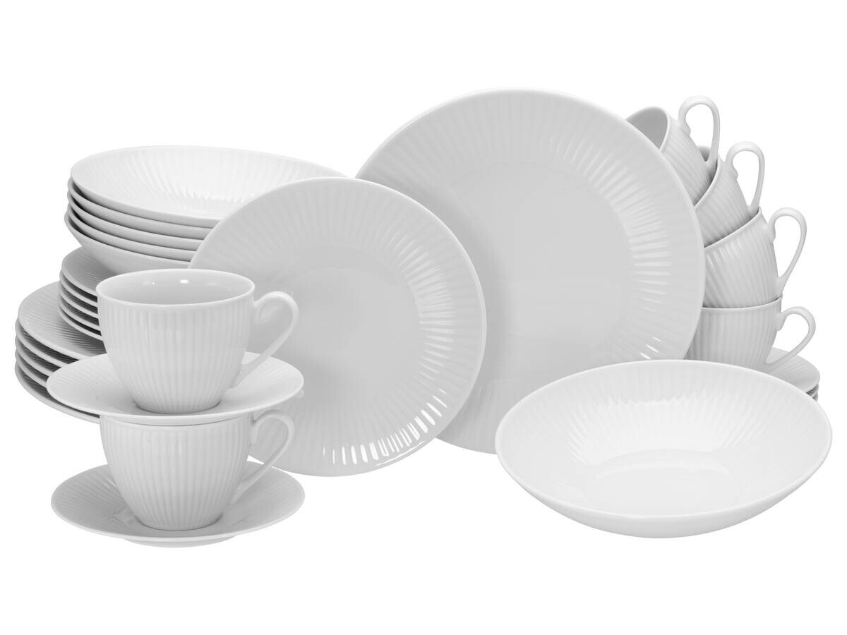 CreaTable Kombiservice Valencia weiß Porzellan 30 tlg.
