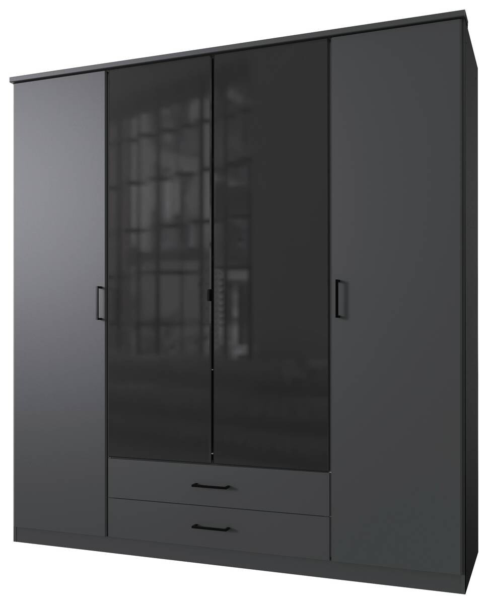 Kleiderschrank Soest Graphit schwarz B/H/T: ca. 180x199x58 cm | Graphit, schwarz | 180,00/199,00/58,00 cm