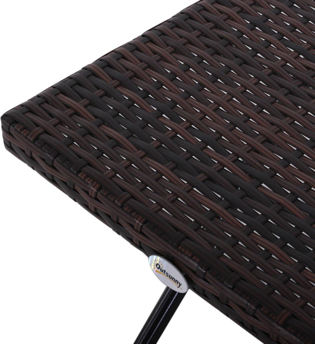 Outsunny Gartentisch braun Metall B/H/L: ca. 40x40x40 cm