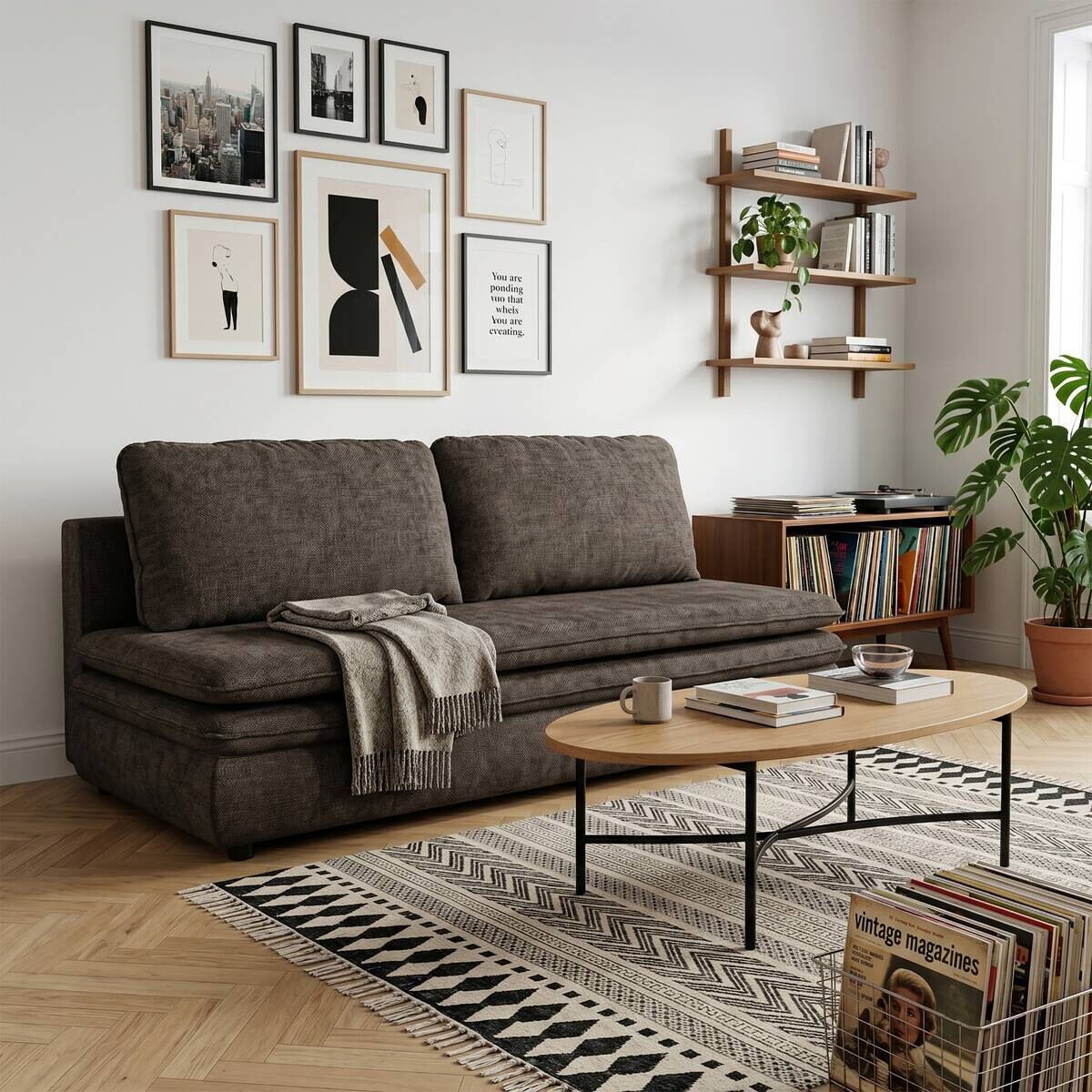Schlafsofa Mocca Microfaser B/H/T: ca. 200x89x85 cm