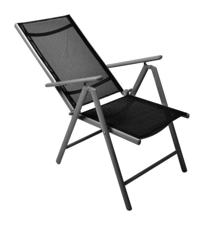 VCM Klappsessel 4er Set schwarz Aluminium B/H/T: ca. 56x105x65 cm