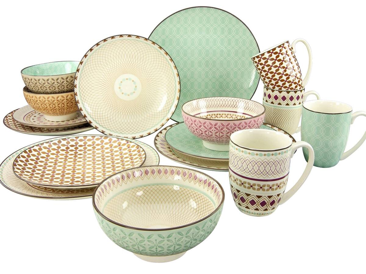 CreaTable Kombiservice Mandala multicolor Steinzeug 16 tlg.