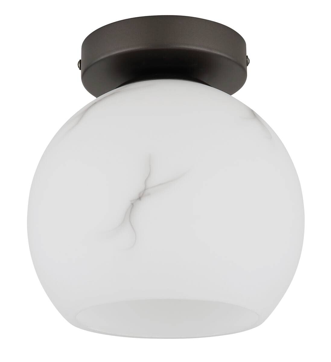 GLOBO Deckenleuchte RAGUSA schwarz Glas Metall H/D: ca. 21x2 cm E27 1 Brennstellen