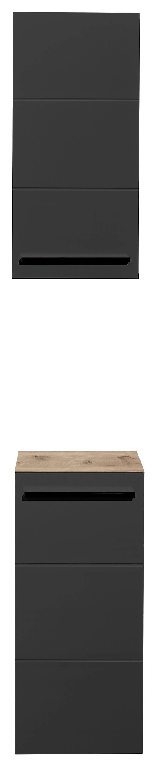 Hängeschrank Vista Oak Eiche Viking Nachbildung schwarz matt B/H/T: ca. 34x70x23 cm