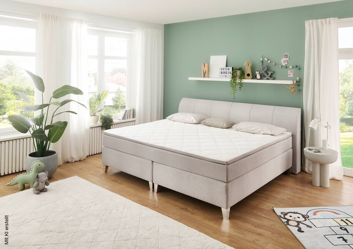 Familienboxspringbett Mare silber Liegefläche B/L: ca. 240x200 cm