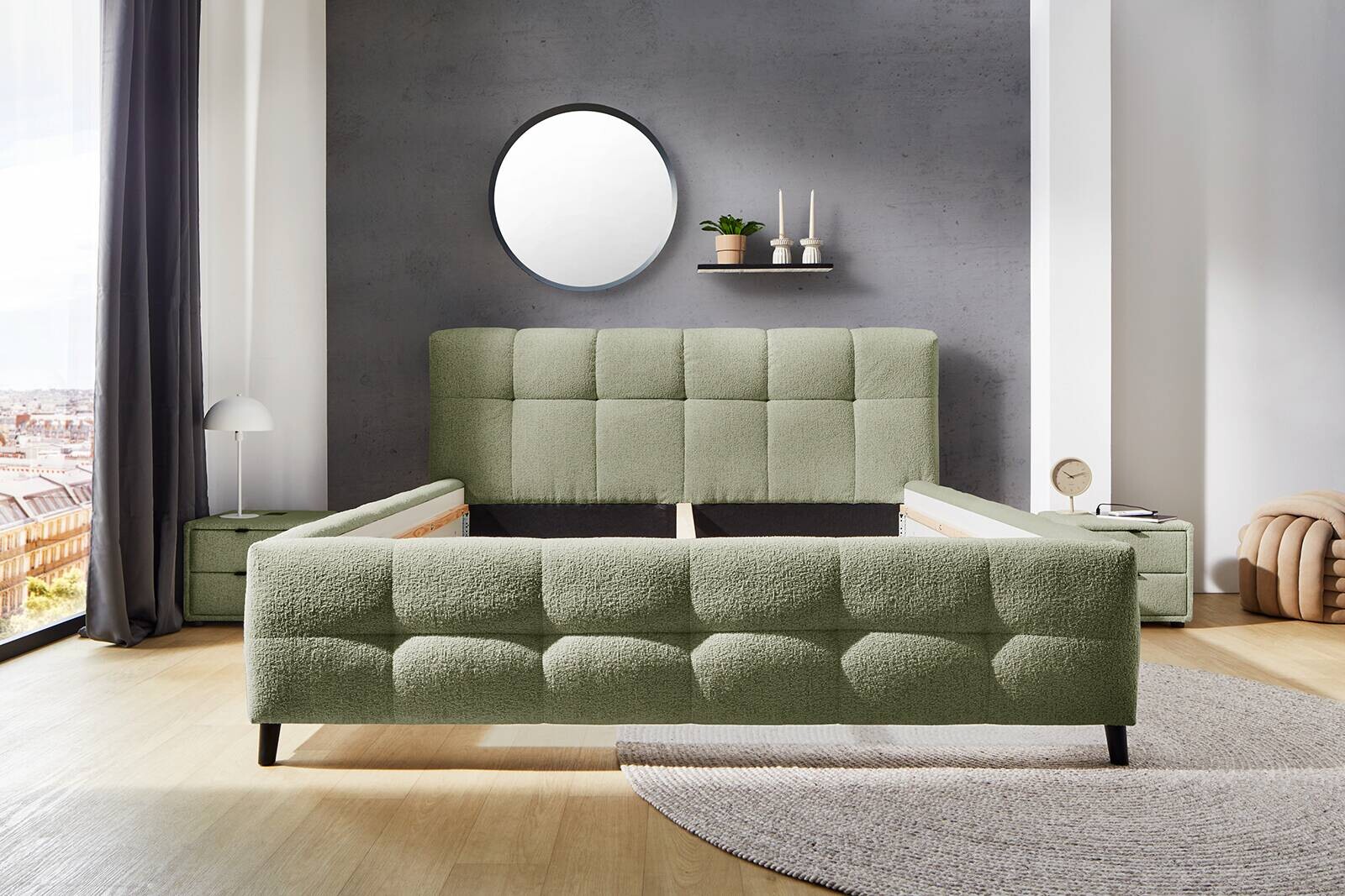 Polsterbettgestell grün Polyester Liegefläche B/L: ca. 180x200 cm